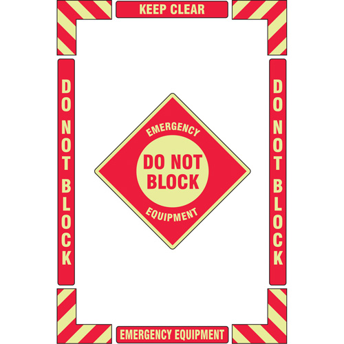 "Emergency Equipment" Floor Marking Kit, Adhesive, English with Pictogram Canadian Safety Group Inc.