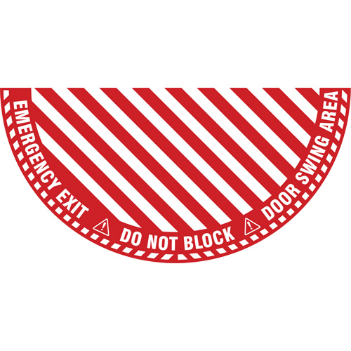 "Emergency Exit" Half Circle Swing Door Floor Sign, Adhesive, English with Pictogram Canadian Safety Group Inc.