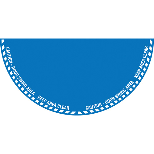 "Caution" Half Circle Swing Door Floor Sign, Adhesive, English with Pictogram Canadian Safety Group Inc.