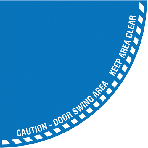 "Caution" Quarter Circle Swing Door Floor Sign, Adhesive, English with Pictogram Canadian Safety Group Inc.
