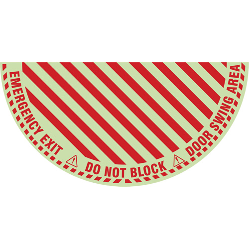 "Emergency Exit" Half Circle Swing Door Floor Sign, Adhesive, English with Pictogram Canadian Safety Group Inc.