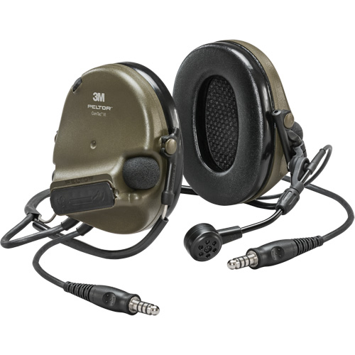 Casque VI NIB avec deux fils de sortie Peltor ComTac, Style Cordon cervical, 22 dB Canadian Safety Group Inc.