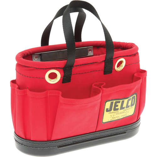 Aerial Tool Bucket with Magnet, 14" L x 7" W x 10" H, Canvas, Red Canadian Safety Group Inc.