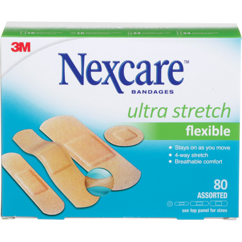 Pansements ultra-extensibles Nexcare, Assorti, Plastique, Non st&eacute;rile Canadian Safety Group Inc.