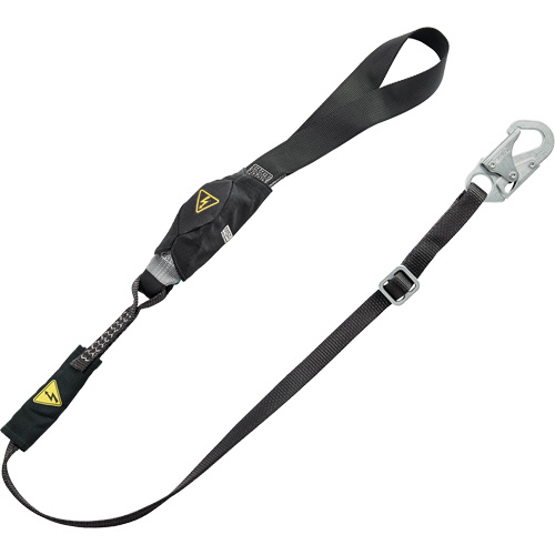 Longe utilitaire &agrave; amortisseur d'&eacute;nergie V-Series, 6', Point d'ancrage &agrave; Crochet mousqueton, Crochet mousqueton aux jambes, Nylon Canadian Safety Group Inc.