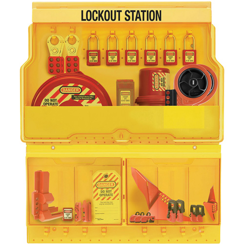 Station de cadenassage pour vannes et appareils &eacute;lectriques de luxe et de qualit&eacute; sup&eacute;rieure, Cadenas Thermoplastique, Capacit&eacute; de 32, Cadenas Compris Canadian Safety Group Inc.