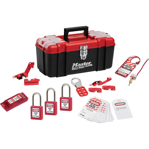 Trousse de cadenassage standard avec cadenas en thermoplastique Zenex, Ensemble &eacute;lectrique, 14 composants compris Canadian Safety Group Inc.