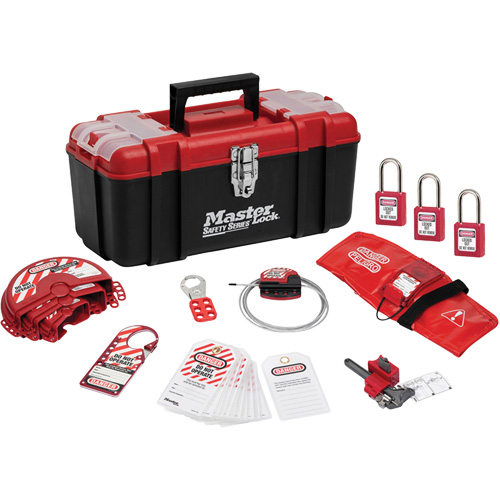 Trousse de cadenassage standard avec cadenas en thermoplastique Zenex, Ensemble Vanne, 13 composants compris Canadian Safety Group Inc.