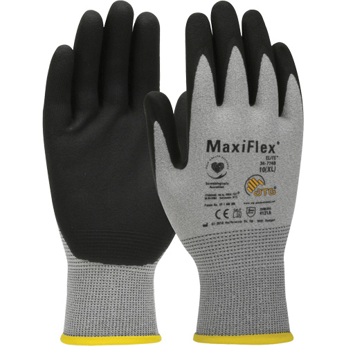 Gants compatibles avec les &eacute;crans tactiles ultral&eacute;gers ATG MaxiFlex Elite, Grand, R&ecirc;vetement Nitrile, Calibre 18, Enveloppe en Nylon Canadian Safety Group Inc.