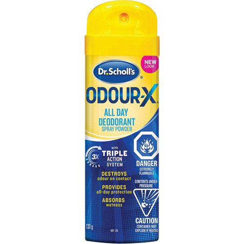 Poudre d&eacute;sodorisante &agrave; pulv&eacute;riser pour les pied Odour Destroyers Dr. Scholl's Canadian Safety Group Inc.