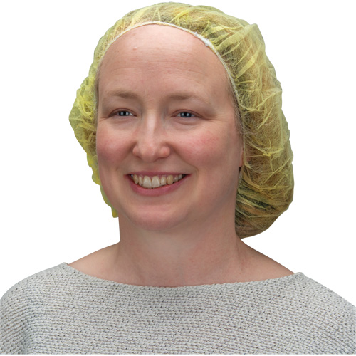 Bouffant Caps, Polypropylene, 21", Yellow Canadian Safety Group Inc.