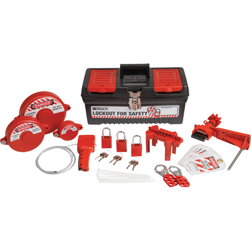 Lockout Tagout Kit with Aluminum Safety Padlocks in Toolbox, Valve Kit, 32 Components Canadian Safety Group Inc.