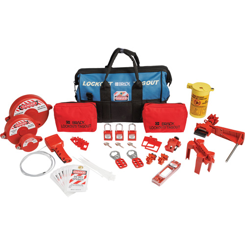 Lockout Tagout Kit with Nylon Safety Lockout Padlocks in Duffel Bag, Electrical/Valve Kit, 31 Components Canadian Safety Group Inc.