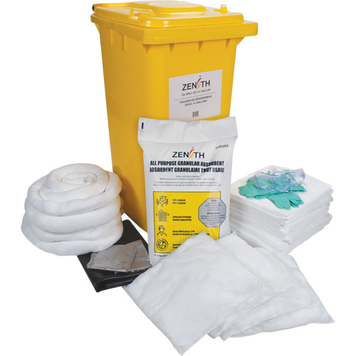 Trousse de lutte contre les d&eacute;versements de premi&egrave;re qualit&eacute;, Huile seulement, Bac, Absorbance de 63 gal. US Canadian Safety Group Inc.