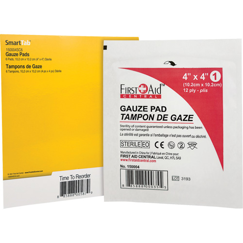 Recharge de gaze SmartCompliance, Tampon, 4" lo x 4" la, St&eacute;rile, Dispositif m&eacute;dical Classe 1 Canadian Safety Group Inc.