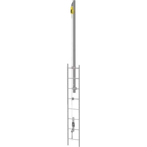 Ensemble de c&acirc;bles de s&eacute;curit&eacute; pour &eacute;chelle verticale Latchways avec avec potence de rallonge pour &eacute;chelle verticale SRL, Acier inoxydable Canadian Safety Group Inc.