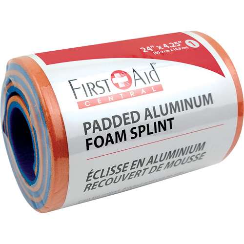 Attelle, Polyvalent, Aluminium rembourr&eacute; au caoutchouc-mousse, 24", Non m&eacute;dical Canadian Safety Group Inc.