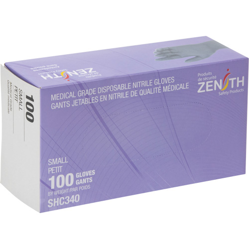 Gants jetables de calibre m&eacute;dical, Petit, Nitrile, 6 mils, Sans poudre, Noir, Classe 2 Canadian Safety Group Inc.