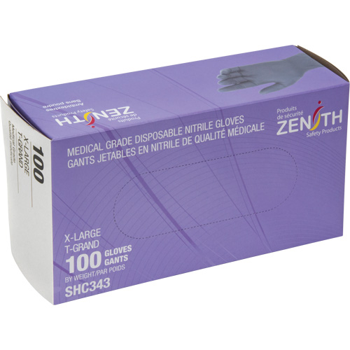 Gants jetables de calibre m&eacute;dical, T-Grand, Nitrile, 6 mils, Sans poudre, Noir, Classe 2 Canadian Safety Group Inc.