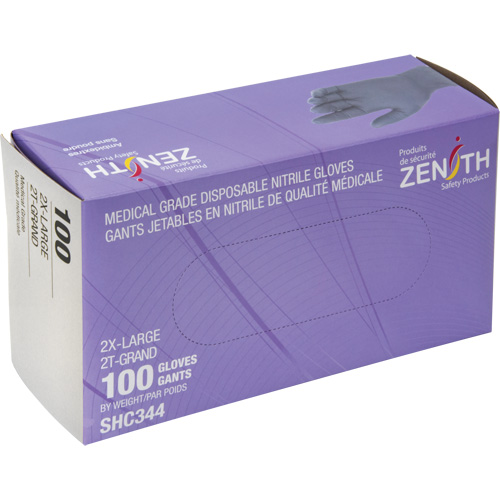 Gants jetables de calibre m&eacute;dical, 2T-Grand, Nitrile, 6 mils, Sans poudre, Noir, Classe 2 Canadian Safety Group Inc.