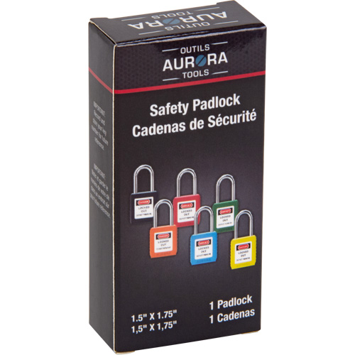 Verrou de s&eacute;curit&eacute;, Noir, Cl&eacute;s diff&eacute;rentes, Thermoplastique, Largeur de 1-1/2" Canadian Safety Group Inc.