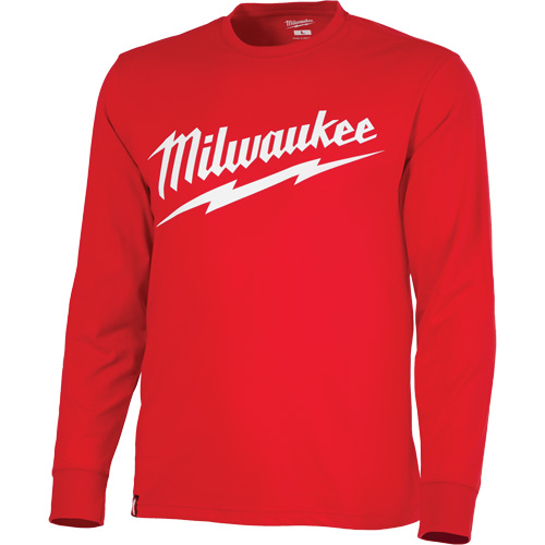 Heavy-Duty Long-Sleeved T-Shirt with Milwaukee&reg; Logo, Men's, Small, Red Canadian Safety Group Inc.