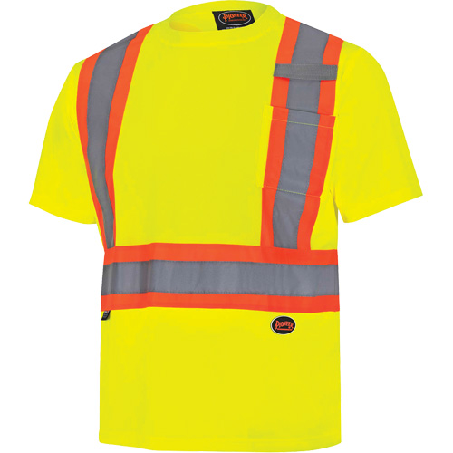 6991 Bird's-Eye Safety Shirt, Polyester, 3X-Large, High Visibility Lime-Yellow Canadian Safety Group Inc.