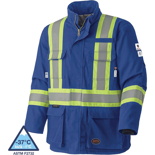 5523 Manteau de s&eacute;curit&eacute; ignifuge, Petit, Bleu royal, 58 cal/cm² Canadian Safety Group Inc.