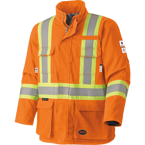 5533 Manteau de s&eacute;curit&eacute; ignifuge, Petit, Orange haute visibilit&eacute;, 58 cal/cm² Canadian Safety Group Inc.