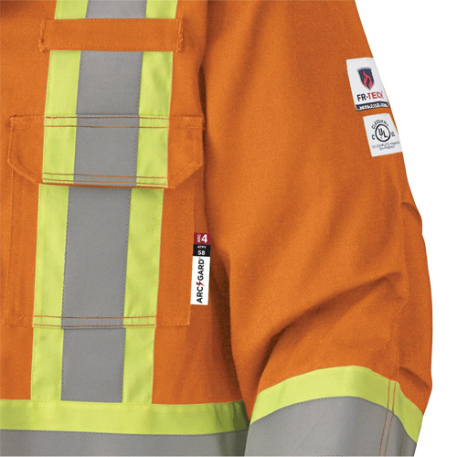 5533 Manteau de s&eacute;curit&eacute; ignifuge, Petit, Orange haute visibilit&eacute;, 58 cal/cm² Canadian Safety Group Inc.