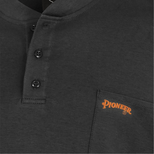 332 Chandail Henley en tricot interlock ignifuge, Petit, Noir Canadian Safety Group Inc.