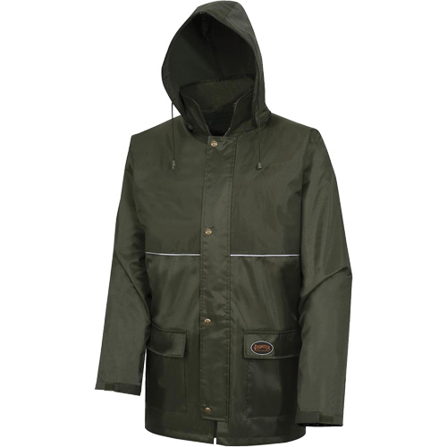 D8120J Manteau &agrave; capuchon ind&eacute;chirable Nailhead pour planteur d'arbres, Polyester/PVC, T-petit, Vert Canadian Safety Group Inc.