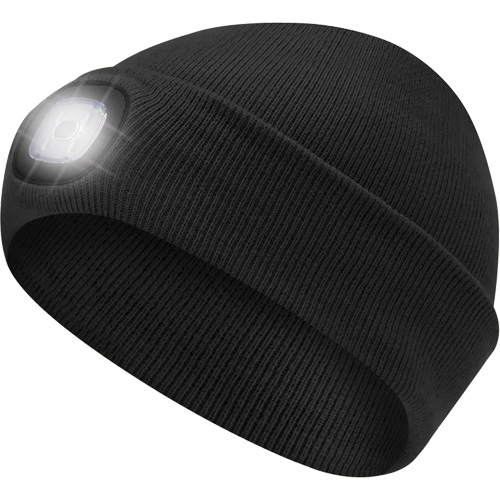 5678 Tuque en tricot avec lampe frontale &agrave; DEL, Doublure en Molleton, Taille unique, Noir Canadian Safety Group Inc.