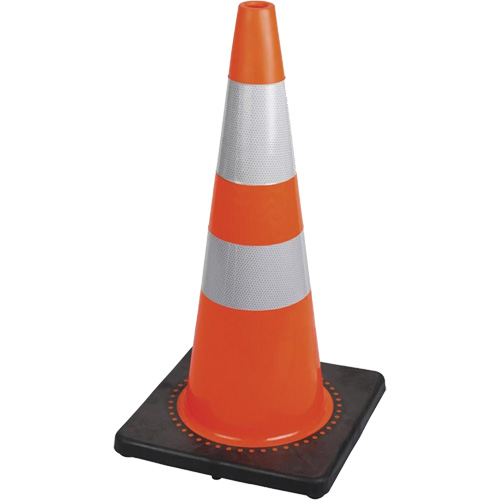 183 C&ocirc;ne de s&eacute;curit&eacute; flexible de premi&egrave;re qualit&eacute;, 28", Orange, Bande(s) r&eacute;fl&eacute;chissante(s) 4" & 6" Canadian Safety Group Inc.