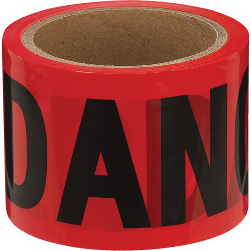 388 Ruban de danger, Bilingue, 3" la x 200' lo, 1,5 mil, Noir/rouge Canadian Safety Group Inc.