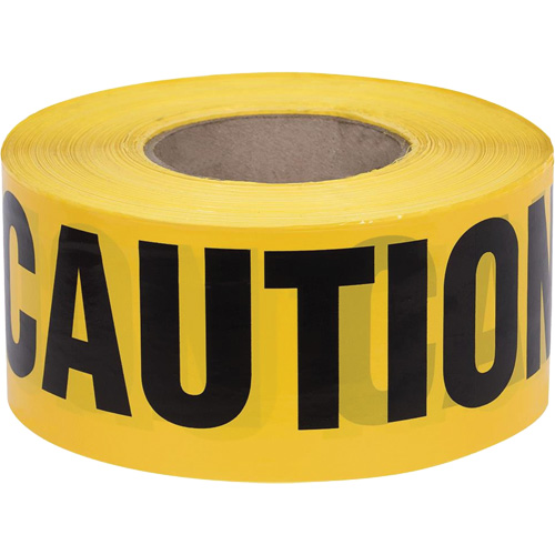 387 Caution Tape, English, 3" W x 1000' L, 1.5 mils, Black on Yellow Canadian Safety Group Inc.