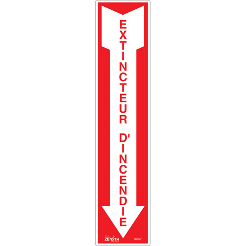 "Extincteur d'incendie" Sign, 4" x 18", Vinyl, French with Pictogram Canadian Safety Group Inc.
