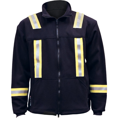 Veste FR ray&eacute;e en molleton &agrave; fermeture &agrave; glissi&egrave;re compl&egrave;te, 4T-Grand, Bleu marin Canadian Safety Group Inc.