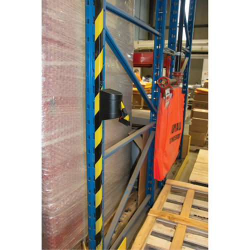 Magnetic Wall Mount Barrier with Magnetic Tape, Plastic, Magnetic Mount, 15', Black and Yellow Tape Canadian Safety Group Inc.