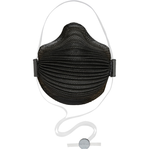 Masques jetables AirWave s&eacute;rie M noirs avec SmartStrap et embout nasal, N95, Certifi&eacute; NIOSH, Moyen/grand Canadian Safety Group Inc.