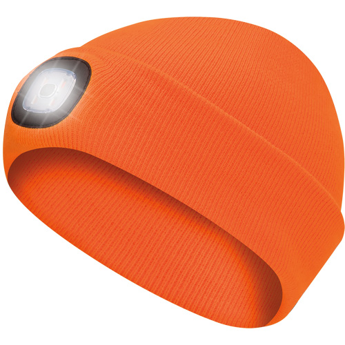 5675 Tuque en tricot avec lampe frontale &agrave; DEL, Doublure en Molleton, Taille unique, Orange haute visibilit&eacute; Canadian Safety Group Inc.
