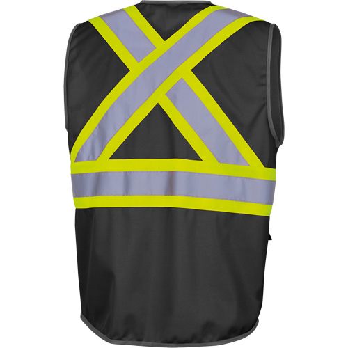 6959BK Veste de s&eacute;curit&eacute; haute visibilit&eacute; en tricot chaîne avec fermeture &agrave; glissi&egrave;re, Noir, T-petit, Polyester Canadian Safety Group Inc.