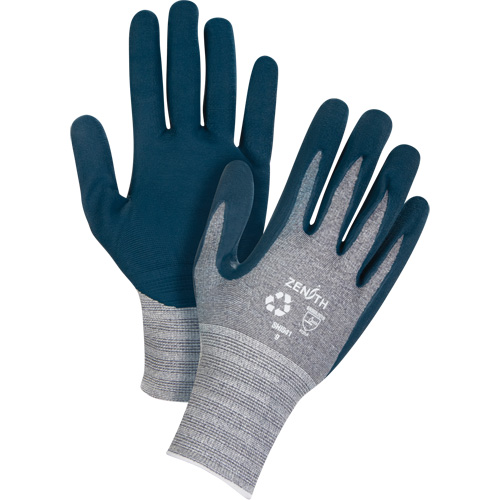 Gants &eacute;cologiques enduits et l&eacute;gers, 10, R&ecirc;vetement Mousse de nitrile, Calibre 15, Enveloppe en Polyester/rPET Canadian Safety Group Inc.