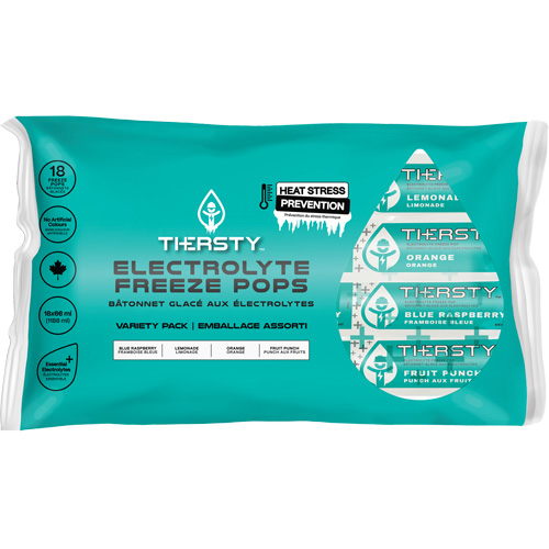 Hydration Drink Freeze Pops, Frozen, Mixed Flavours Canadian Safety Group Inc.