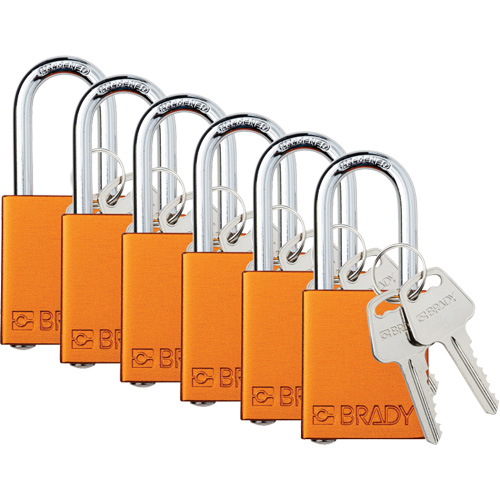 Cadenas de verrouillage Velocity, Orange, Cl&eacute;s diff&eacute;rentes, Aluminium, Largeur de 1-1/2" Canadian Safety Group Inc.