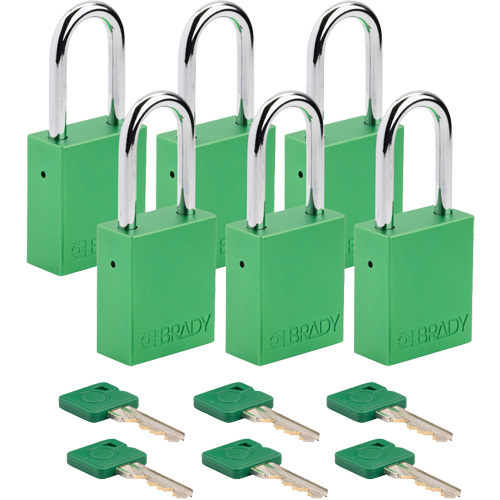 Cadenas de verrouillage Velocity, Vert, Cl&eacute;s identiques, Aluminium, Largeur de 1-1/2" Canadian Safety Group Inc.