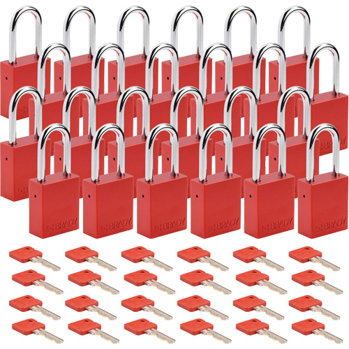 Velocity Lockout Padlocks, Red, Keyed Different, Aluminum, 1-1/2" Width Canadian Safety Group Inc.