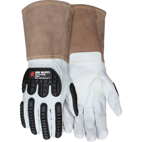 Leather Welding Work Gloves, Medium, Goatskin Palm, Gauntlet Cuff Canadian Safety Group Inc.