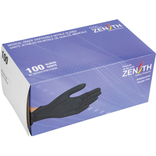 Gants d'examen de poids lourd &agrave; prise tactile, T-Grand, Nitrile, 8 mils, Sans poudre, Noir, Classe 2 Canadian Safety Group Inc.