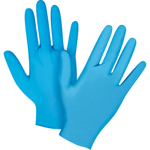Emballages de gants jetables pour machine distributrice, Moyen, Nitrile, 4,5 mils, Sans poudre, Bleu, Classe 2 Canadian Safety Group Inc.